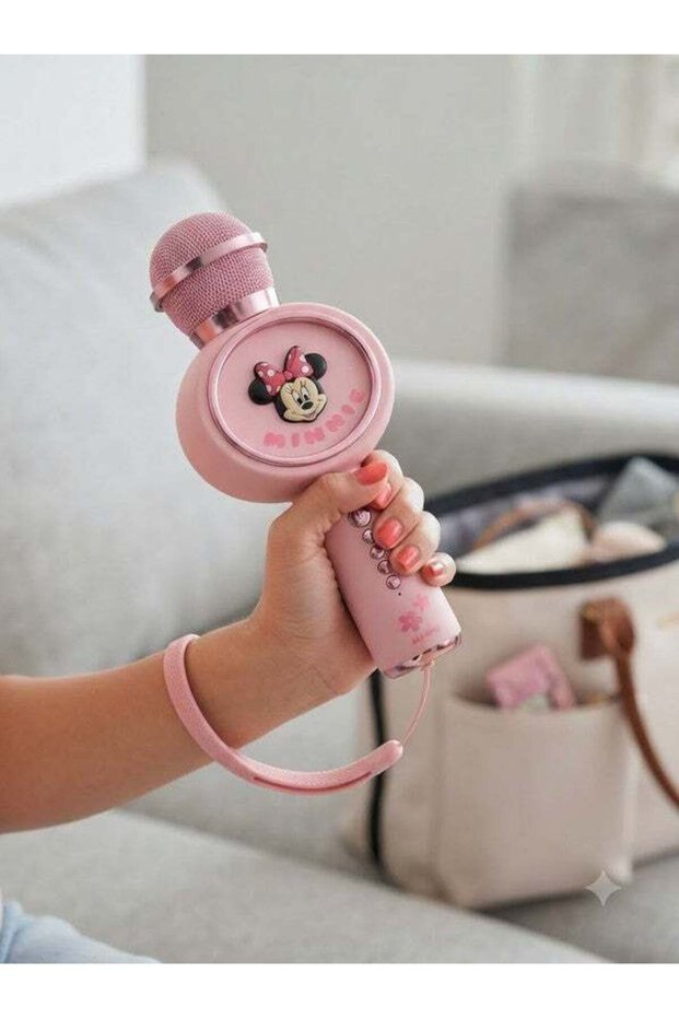 Minnie Mouse Mini Handheld Microphone Toy with Pink Character Design