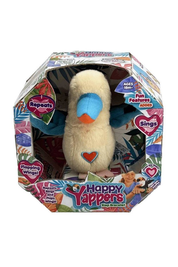 Happy Yappers Kookaburra Interactive Plush Bird Toy (White)