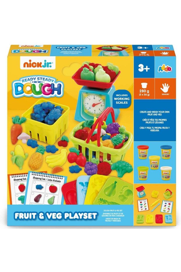 Addo Nick Junior Dough Fruit & Vegetable Playset | Play Dough | Creative Fun Ideas | Develops Senso