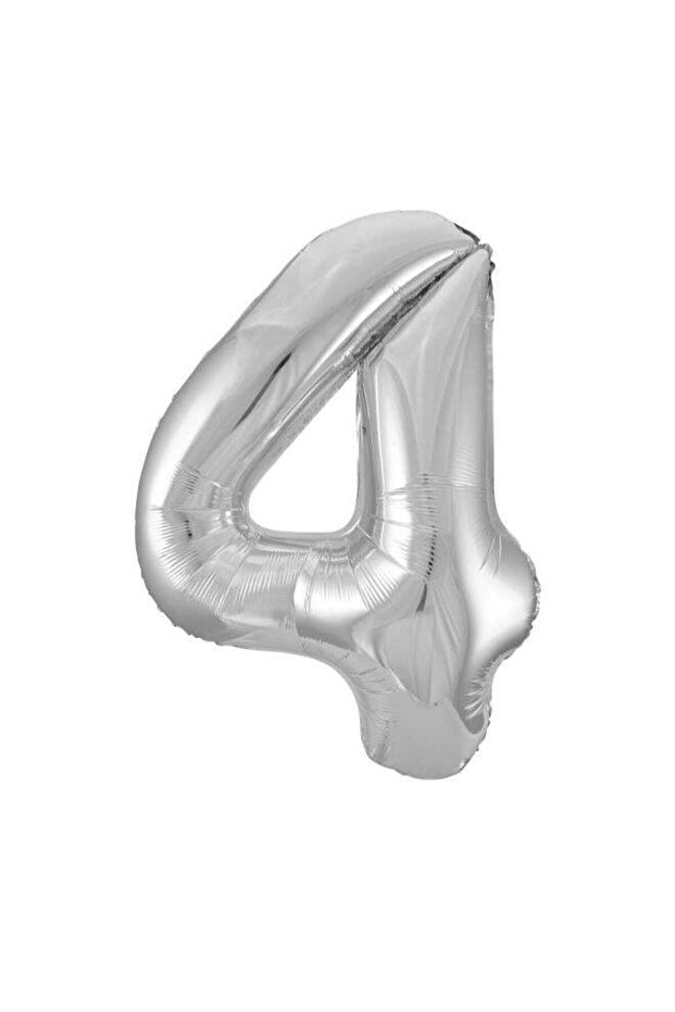 34" Silver Foil Number 4 Balloon