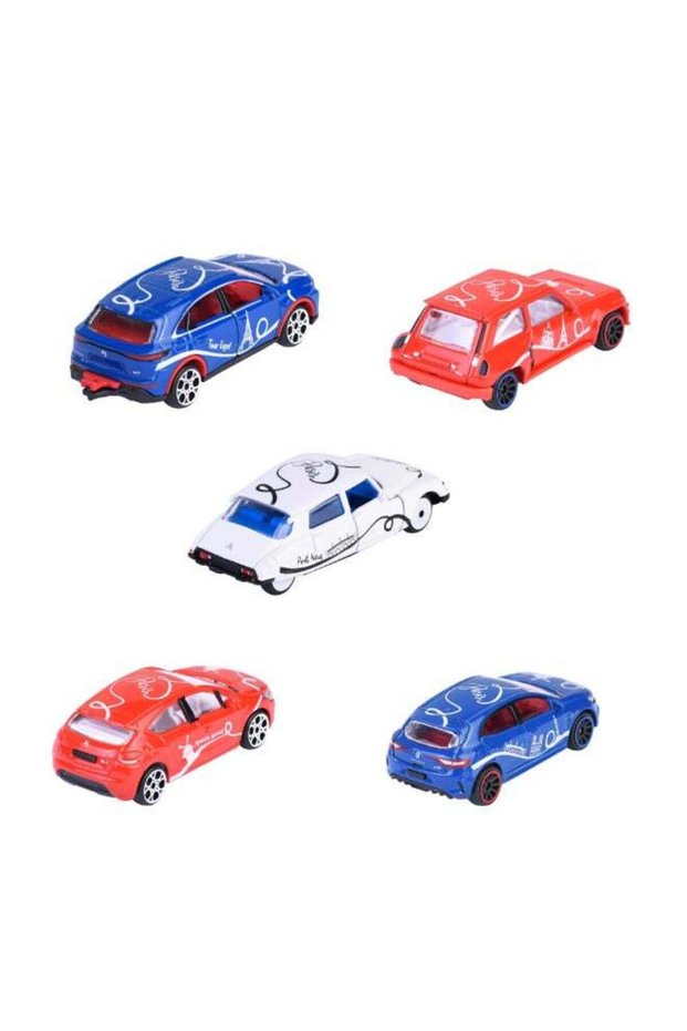 Majorette French Touch Diecast Giftpack, 5 Metal Toy Cars, 1:64 Scale French Edition Vehicles with