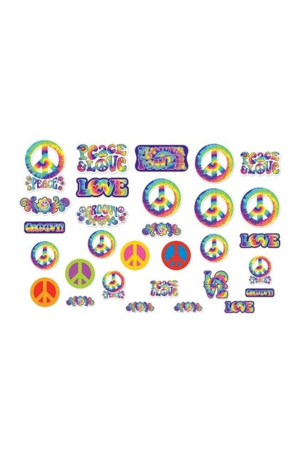 30-Piece Feeling Groovy Cutouts Party Decorations Party Supplies