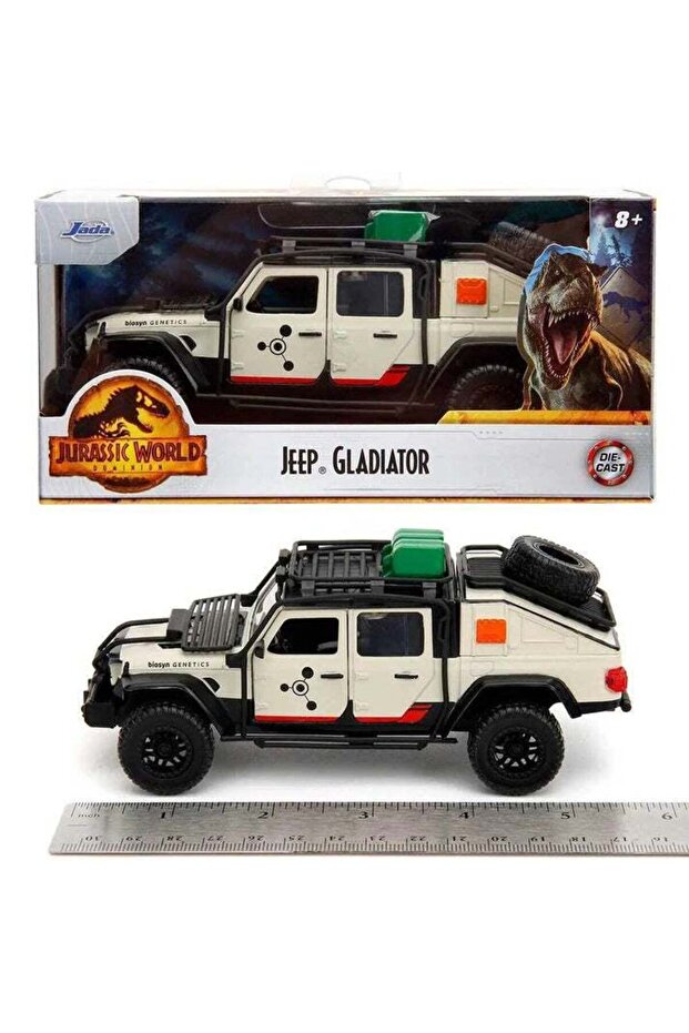 Jurassic World Dominion Jeep Gladiator Die-Cast Collectible Model Car with Opening Doors, Freewheel