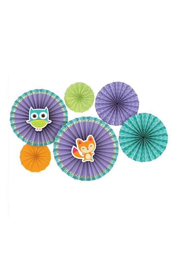 6-Piece Paper Fans Decoration Set for Baby Shower Party Supplies