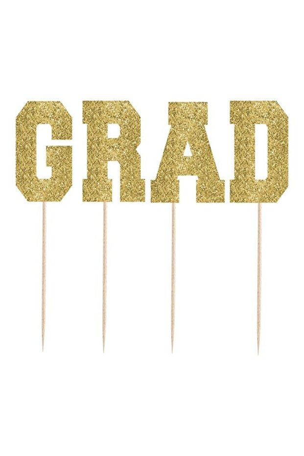 G-R-A-D Glitter Paper Picks Party Supplies