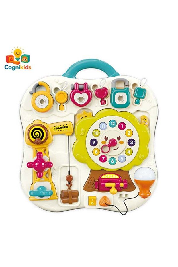 Activity Busy Board for Toddlers – Interactive Sensory Learning Board for 12M+ | Lights, Buttons, F