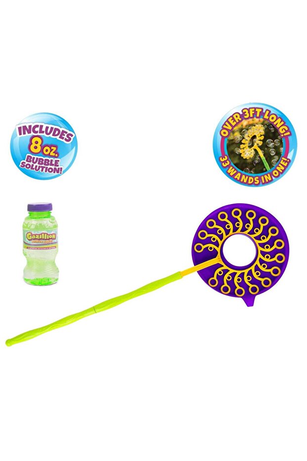 Gazillion Mega-Zillion Wand with 2 Bottles 8-Ounces Bubble Solution | Toy Bubbles | Outdoor Play |