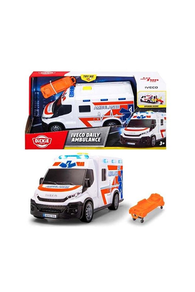 Iveco Daily Ambulance Toy Vehicle 18cm with Freewheel, Realistic Details, Ages 3+