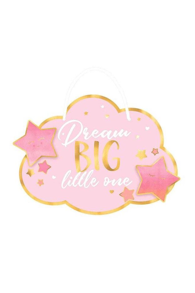 Oh Baby! Girl Hanging Sign Decoration, Baby Shower Party Supplies