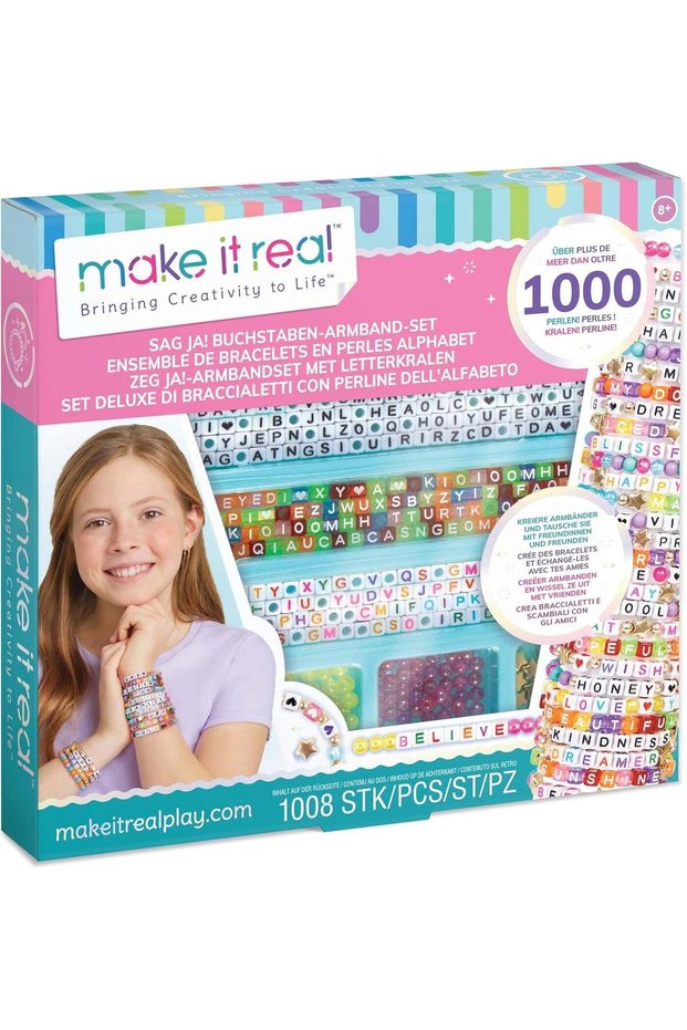 Say Yes! Alphabet Bead Bracelet Making Kit – Personalized DIY Name Jewelry Craft Set