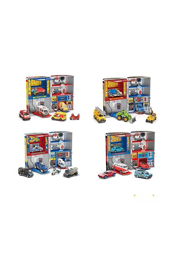Motor Oil Service Station – 1x Racers Vehicle Die-Cast – Assorted Styles (Fire, Engineering, Police