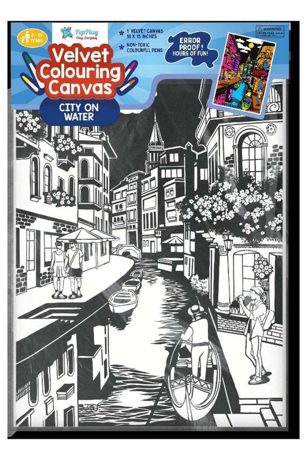 Velvet Colouring Canvas: City on Water