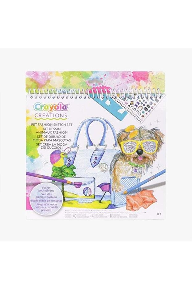 Creations, Puppy Fashion Set, Album with 40 Pages, Stencils and 150 Stickers, Creative Activity for
