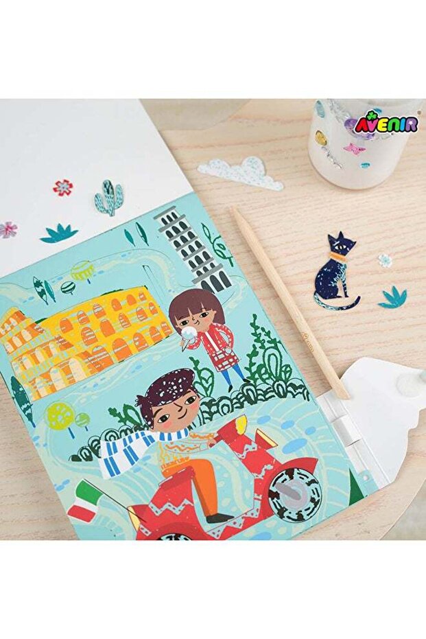 Let’s Travel Together A5 Scratch Book – Travel the World | Portable Scratch Art Drawing Pad for Kid