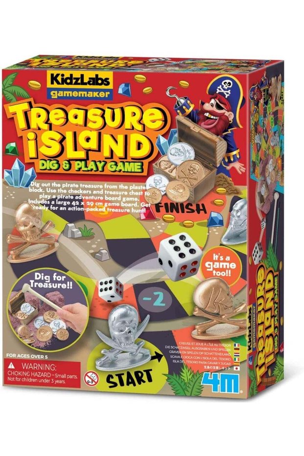 4M KidzLabs - Treasure Island Dig & Play Activity for Curious Kids Ages 5+ / 00-03449
