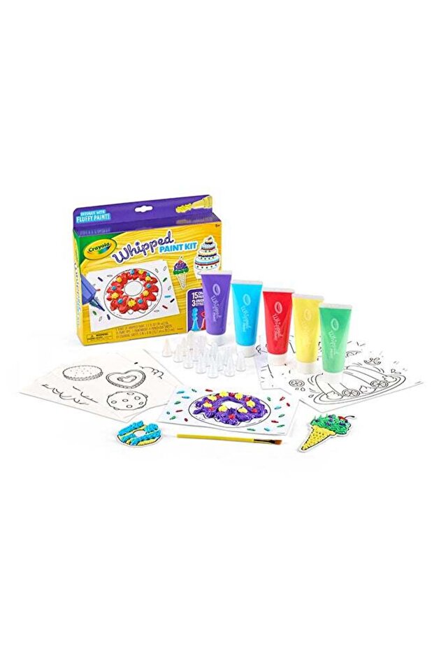 Whipped Paint Kit, 15 Changeable Pints tips, 3 Unique Style ( Multicolour) 5+| LESS-MESS PAINTING |