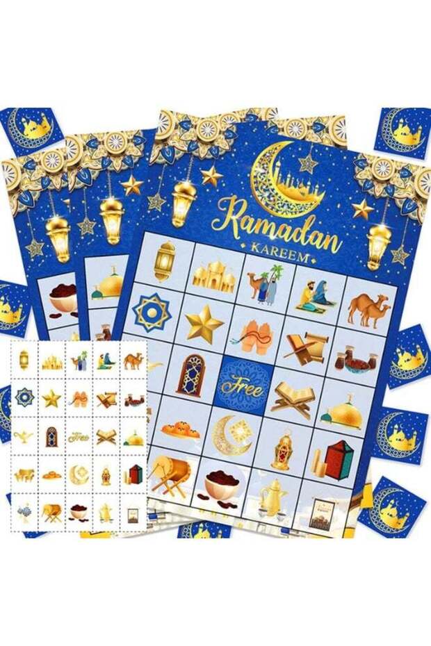 VUCATIN Ramadan Kareem Bingo Game Cards, Eid Mubarak Party Bingo Games for Kids, Ramadan Mubarak Pa