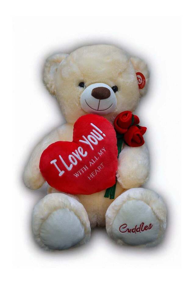 Valentines Day Gifts for Him & Her,Teddy Bear with Love You Heart, 50cm Soft Stuffed Bear Plush Toy