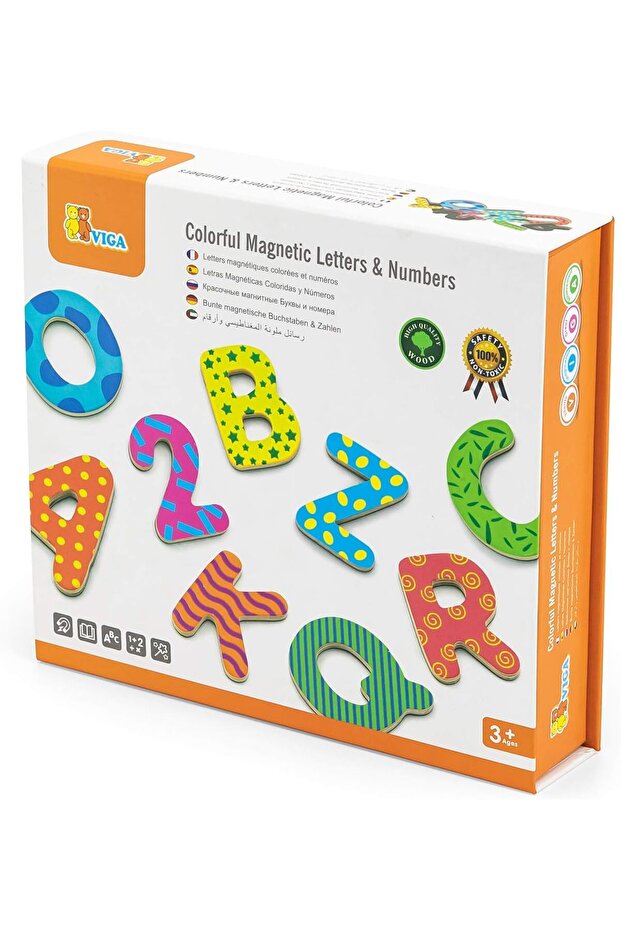 VIGA Colorful Magnetic Letters & Numbers Set for Kids