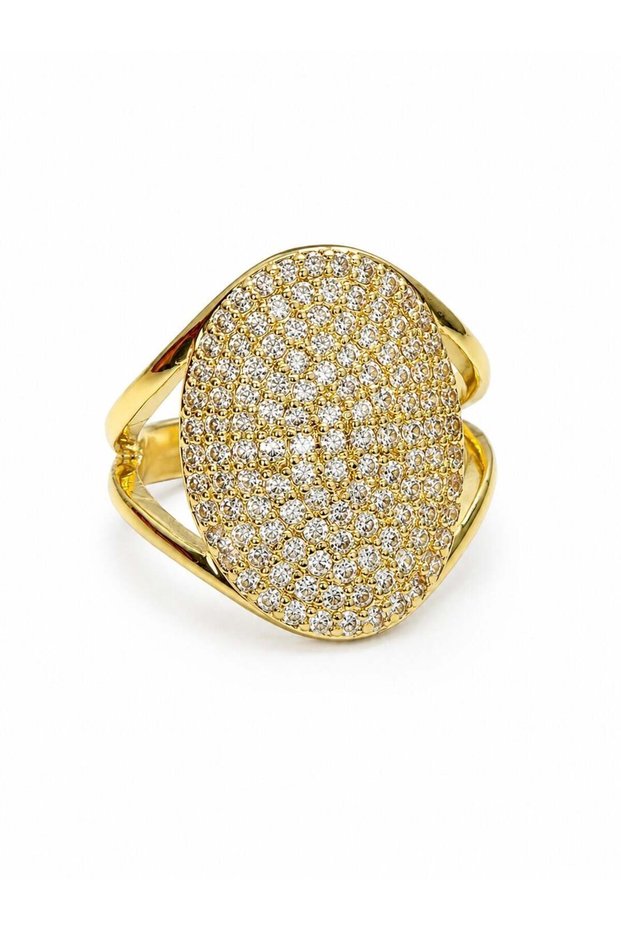 Marcelline Pavé Stone Ring-Gold