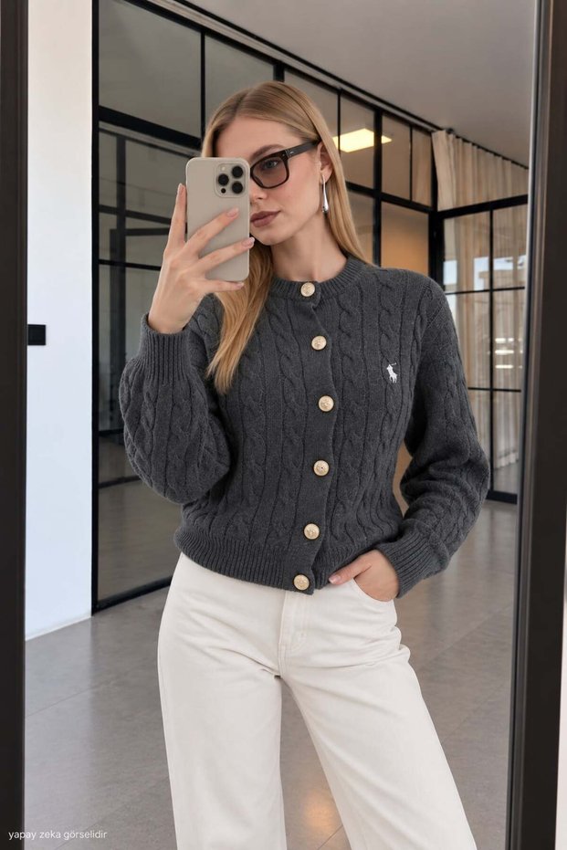 Women's Braided Embroidered Knitwear Cardigan