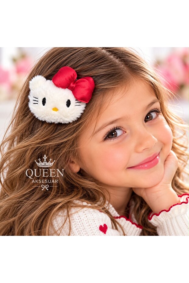 Large Plush Toy Cute Bow-Tie Hello Kitty Plaid Strawberry Bow-Tie Side Buckle