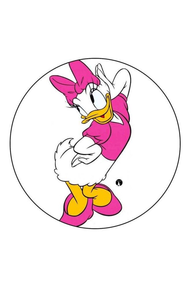 Daisy Duck Printed Fridge Magnet White/Pink/Yellow 5.5cm