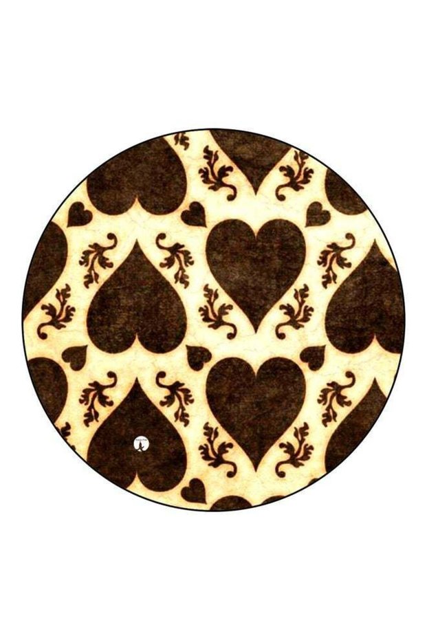 Hearts Printed Fridge Magnet Beige/Brown 5.5cm