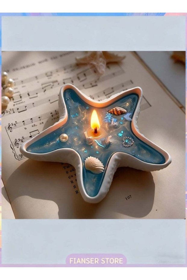Candles Handmade Starfish Home Scented 11 Hours Fragrance Aromatherapy Gift Wax Natural Soy Stress