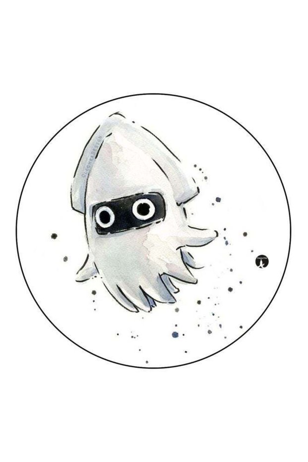 Cartoon Character Printed Fridge Magnet White/Grey/Black 5.5cm