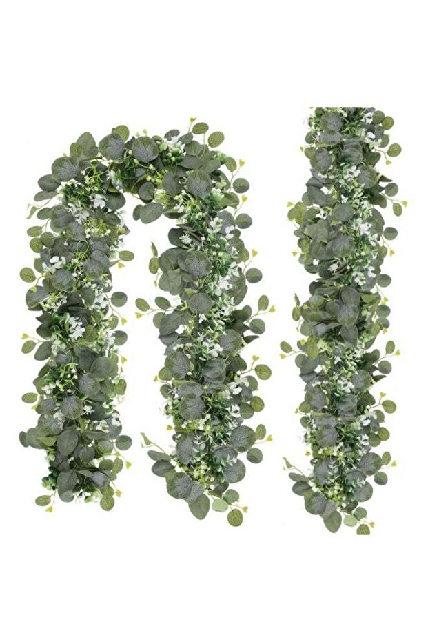 2 Packs Artificial Eucalyptus Leaves, Greenery Garland Faux Eucalyptus Garland Plant, Greenery Vine