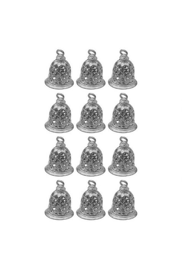 Mini Craft Bells Brass Silver Charms Pendants for Jewelry Making Bag Accessories Vintage Decor,12PC