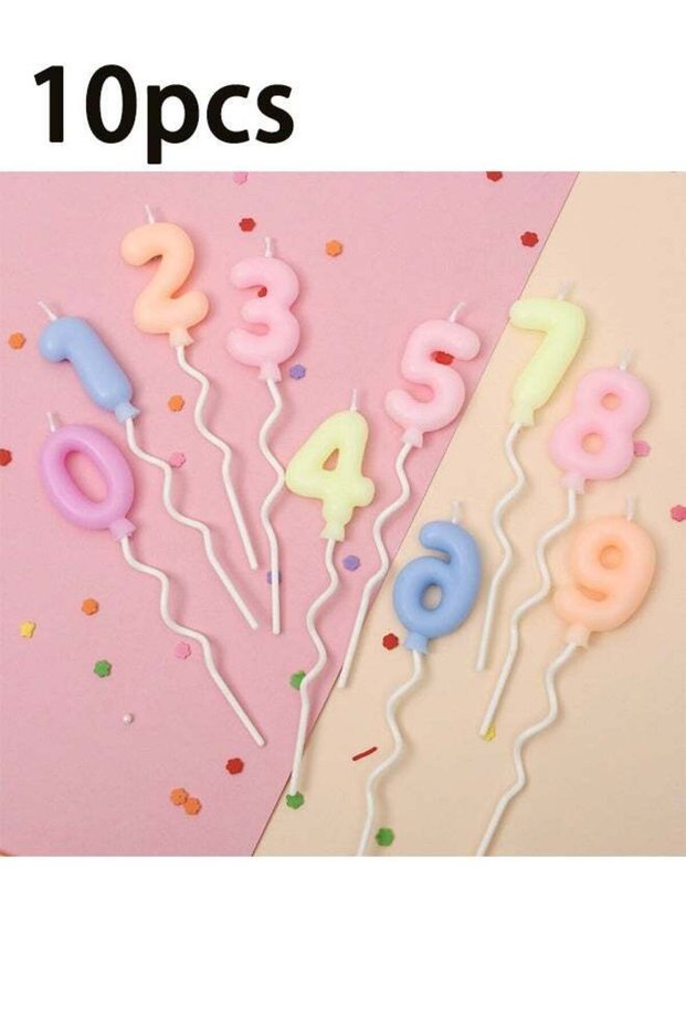 Birthday Candle Cake, Birthday Cute Candle Numbers 0-9 Pastel Colors, Happy Birthday Digital Candle