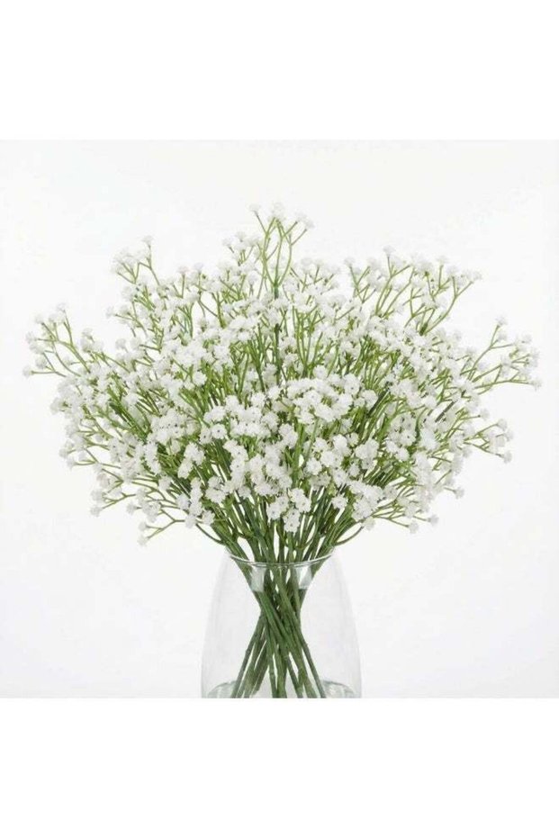 60PCS Babys Breath Artificial Flowers, Bulk Faux Baby Breath Flower Babys Breaths White Gypsophila