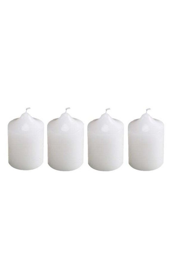 4-Piece Pillar Candles - Long Burning Hours Household Dinner Candle SPA Romantic Candles