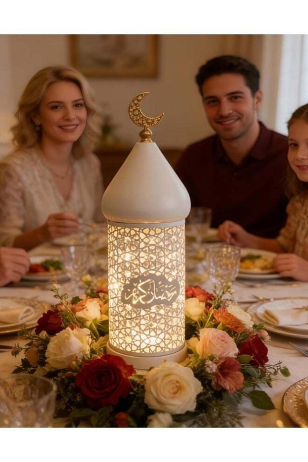 Large Candle Lantern Lamp, LED Metal Hollow Home Decor, Decorative Indoor Lanterns For Bedside, Alt