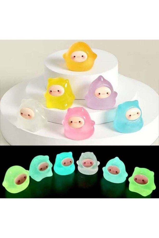 Enchanted Luminary Jelly Fairies - 6-Piece Glow-in-the-Dark Decorative Figurine Set for Bedroom She