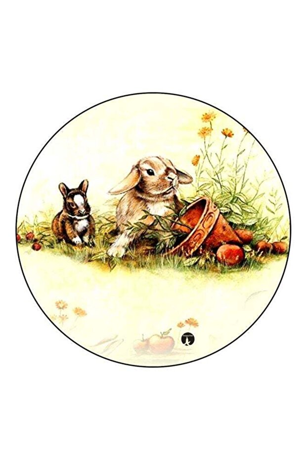 Cartoon Rabbit Printed Fridge Magnet Brown/Green/Yellow 5.5cm