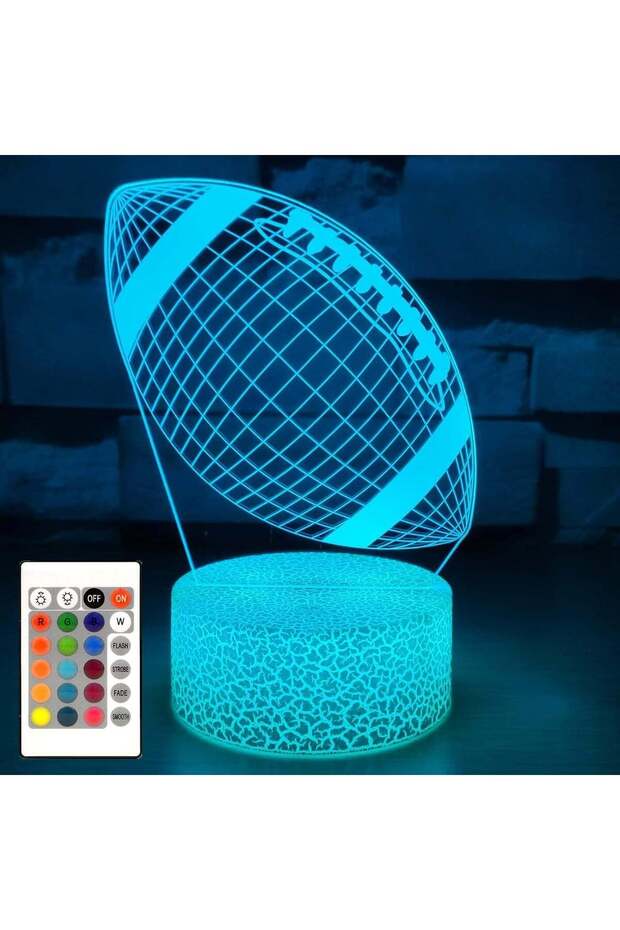 ARS® Football Gift Night Light - Dimmable LED 3D Illusion Lamp for Kids, Teens, and Sports Fans