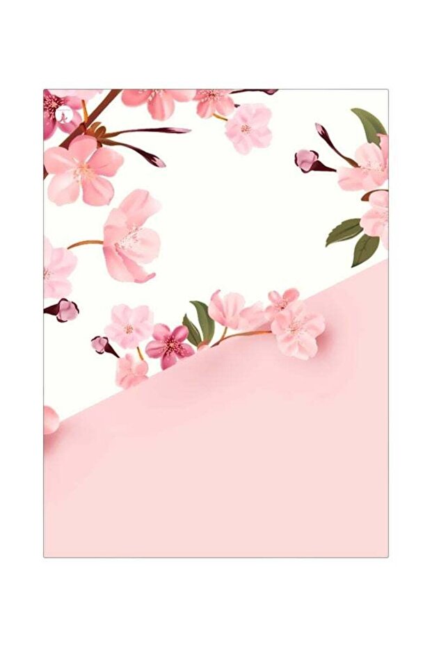 Floral Themed Metallic Plate Pink/Green/Brown 20x15cm