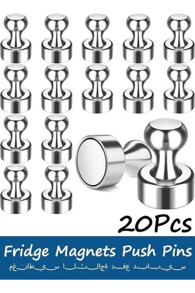 20 Pieces Fridge Magnets, Magnetic Push Pins for Refrigerator, Whiteboard, Kitchen, Office, School