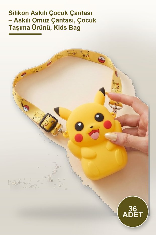 36 Pieces of Children's Bag with Silicone Strap – Shoulder Bag with Strap, Child Carrying Product, Kids Bag