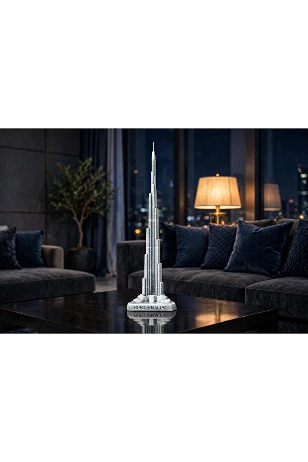 Dubai Burj Khalifa Metal Showpiece 24.5 cm (9.65 Inches) | Premium Aniique Polish | Long-Lasting Du