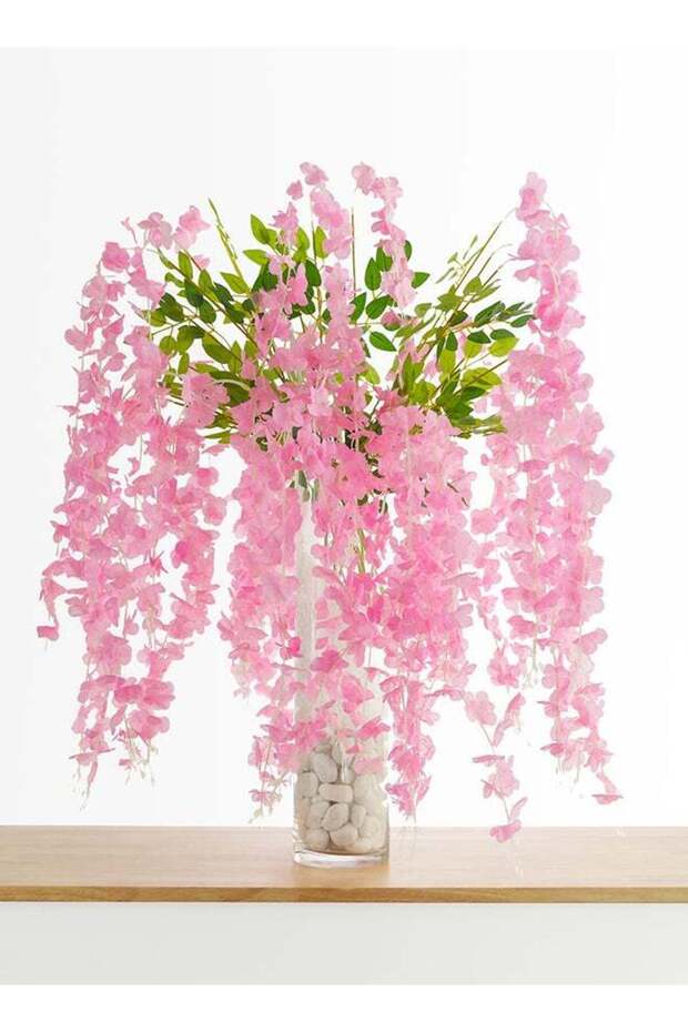 Wisteria 12pc Flower Stick with 36 branches – Light Pink | 107cm Artificial Flower Stick | Ideal fo