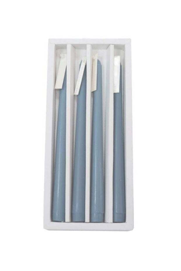 These deep blue columnar candles, made with matte soy wax, burn for over 50 hours. Perfect for home
