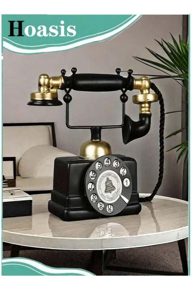 Decorative Telephone Model, 16cm Height Retro Telephone Decor, Vintage Rotary Telephone Decor Statu