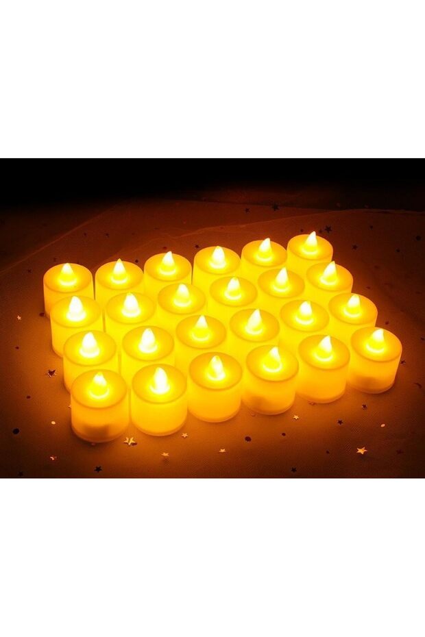 24 PACK Tea Lights Candles Warm Yellow
