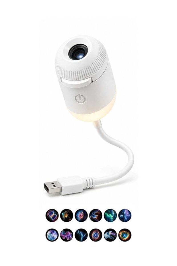2-in-1 Starry Night Light Projector, Galaxy Star Projector with Multiple Projection Films, USB Powe