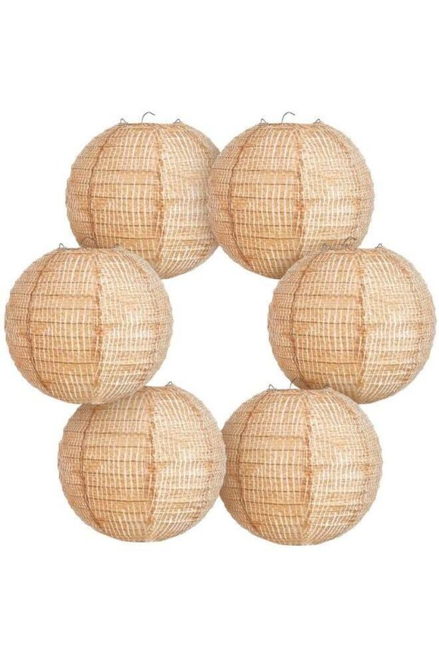 Print Burlap Paper Lanterns Round Chinese Paper Lanterns Decorative Farmhouse Classroom Decor Home