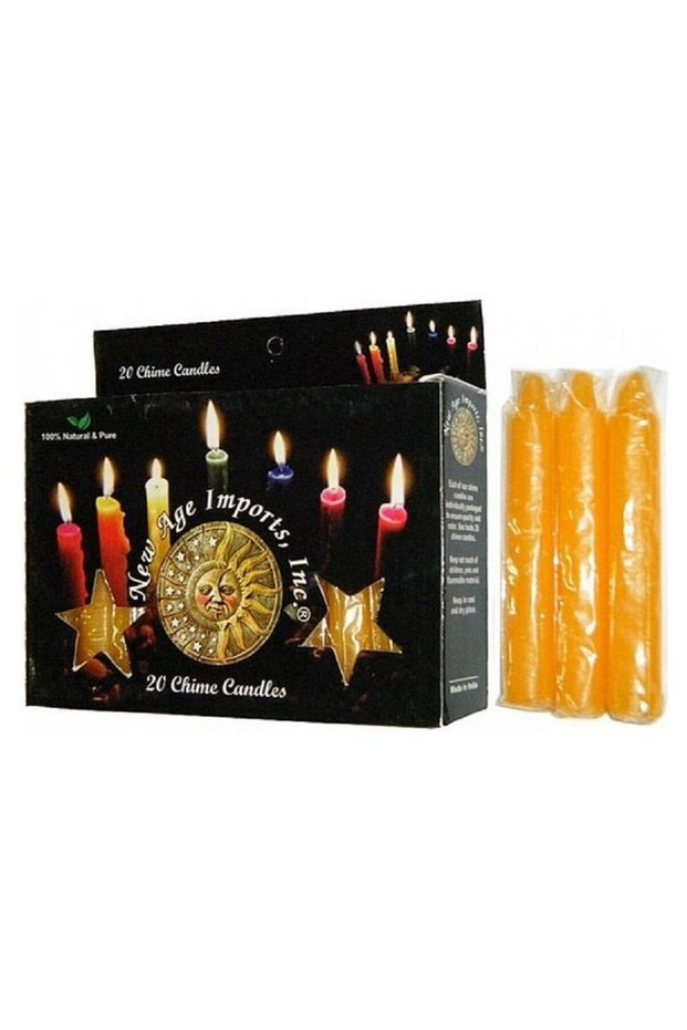 Set of 20 Chime Orange Small Candles 4 Inch